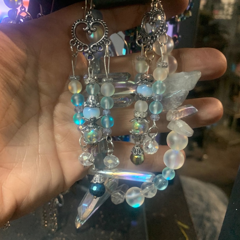 Earrings and ankle bracelet